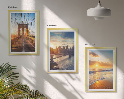 Cadre photo mural Ponts couchers de soleil ville