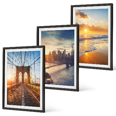 Cadre photo mural Ponts couchers de soleil ville