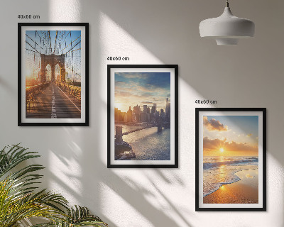 Cadre photo mural Ponts couchers de soleil ville
