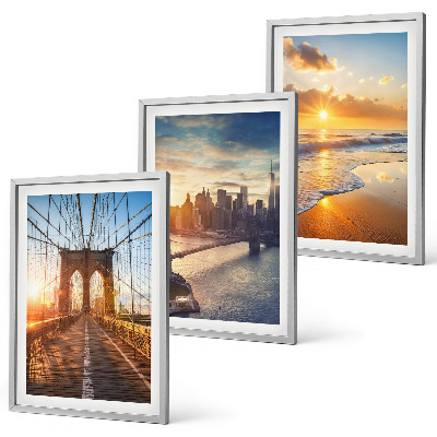 Cadre photo mural Ponts couchers de soleil ville