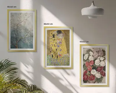Cadre photo mural représentant les fleurs de l'arbre de Klimt