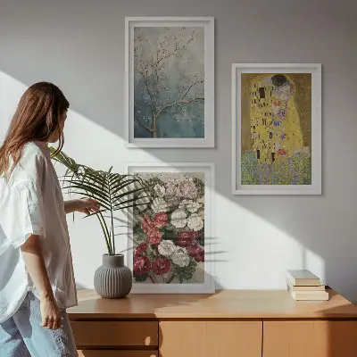 Cadre photo mural représentant les fleurs de l'arbre de Klimt