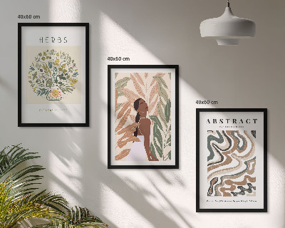 Lot de 3 tableaux pour salon Affiches minimalistes pastel bohèmes