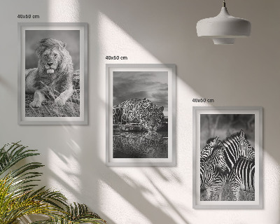 Lot de 3 tableaux pour salon Animaux sauvages de la savane