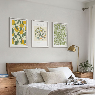 Cadre photo mural Citrons aux herbes et aux feuilles