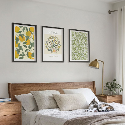 Cadre photo mural Citrons aux herbes et aux feuilles