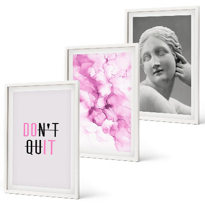 Lot de 3 tableaux pour salon Sculpture abstraite à l'aquarelle