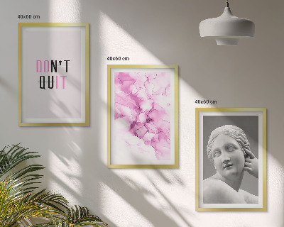 Lot de 3 tableaux pour salon Sculpture abstraite à l'aquarelle