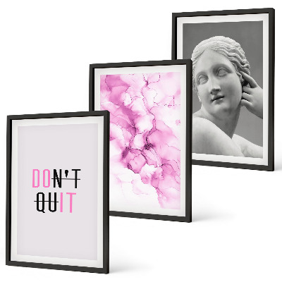 Lot de 3 tableaux pour salon Sculpture abstraite à l'aquarelle