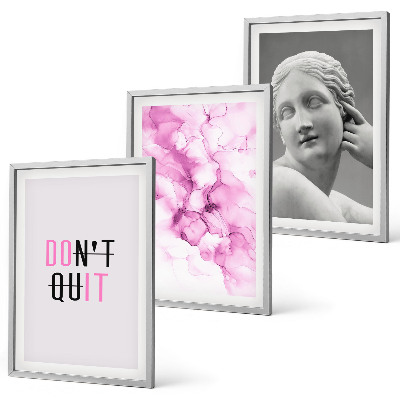 Lot de 3 tableaux pour salon Sculpture abstraite à l'aquarelle