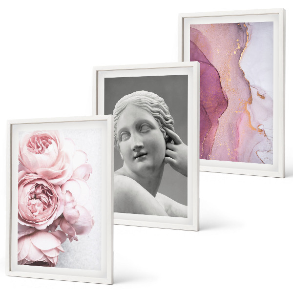 Cadre photo mural Sculpture abstraite de femme avec des pivoines