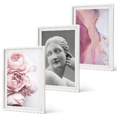 Cadre photo mural Sculpture abstraite de femme avec des pivoines