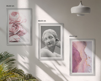 Cadre photo mural Sculpture abstraite de femme avec des pivoines