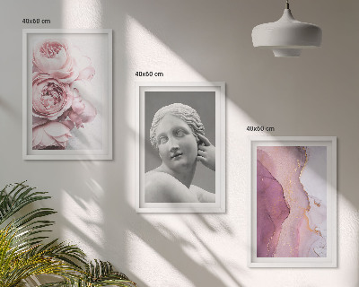 Cadre photo mural Sculpture abstraite de femme avec des pivoines