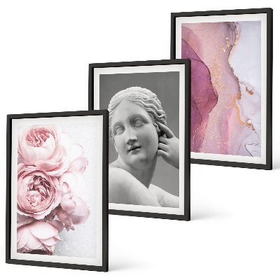 Cadre photo mural Sculpture abstraite de femme avec des pivoines