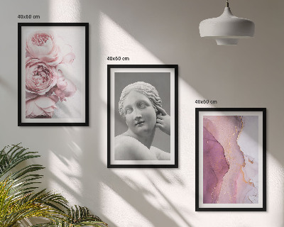 Cadre photo mural Sculpture abstraite de femme avec des pivoines