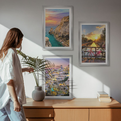 Cadre photo mural Coucher de soleil sur la mer