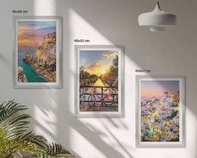 Cadre photo mural Coucher de soleil sur la mer