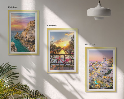 Cadre photo mural Coucher de soleil sur la mer