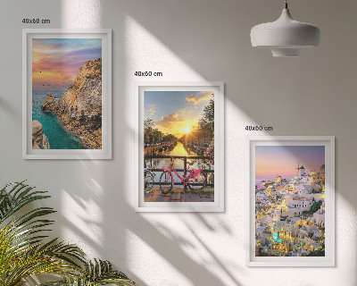 Cadre photo mural Coucher de soleil sur la mer