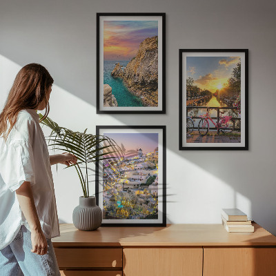 Cadre photo mural Coucher de soleil sur la mer