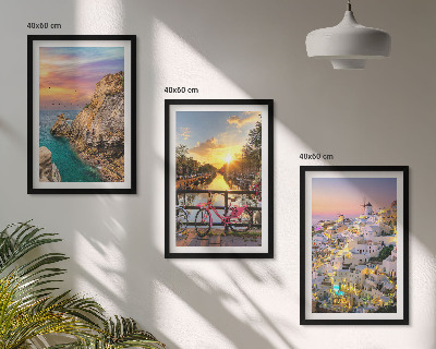 Cadre photo mural Coucher de soleil sur la mer