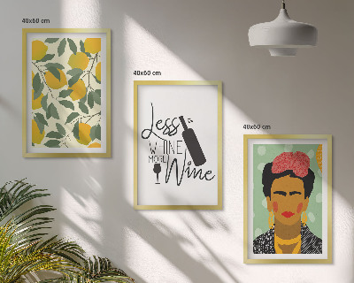 Cadre photo mural Portrait de Frida au vin et aux citrons
