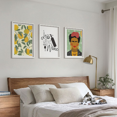 Cadre photo mural Portrait de Frida au vin et aux citrons