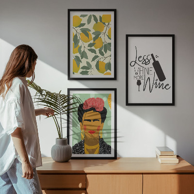 Cadre photo mural Portrait de Frida au vin et aux citrons