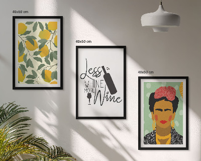 Cadre photo mural Portrait de Frida au vin et aux citrons