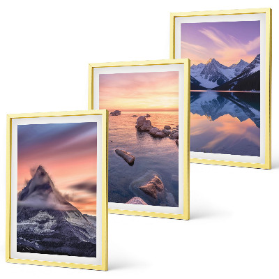 Lot de 3 tableaux pour salon Paysage de montagne, lac, ouest
