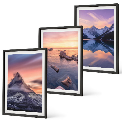 Lot de 3 tableaux pour salon Paysage de montagne, lac, ouest