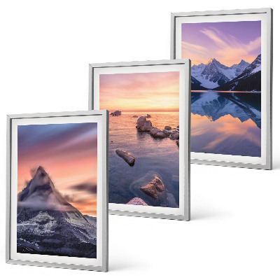 Lot de 3 tableaux pour salon Paysage de montagne, lac, ouest