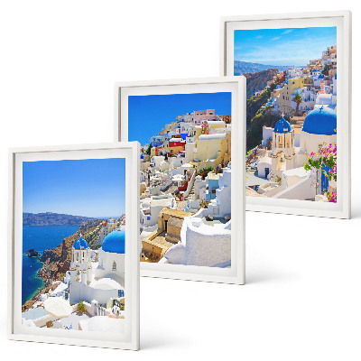 Lot de 3 tableaux pour salon Architecture paysagère Oia Santorini
