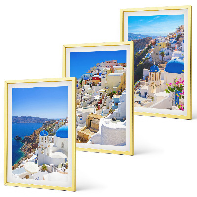 Lot de 3 tableaux pour salon Architecture paysagère Oia Santorini