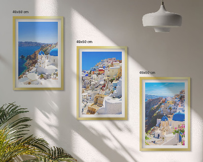 Lot de 3 tableaux pour salon Architecture paysagère Oia Santorini