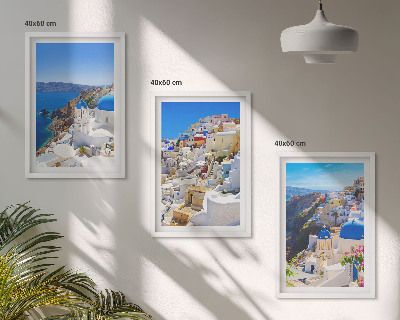 Lot de 3 tableaux pour salon Architecture paysagère Oia Santorini