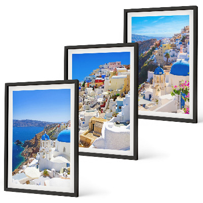 Lot de 3 tableaux pour salon Architecture paysagère Oia Santorini