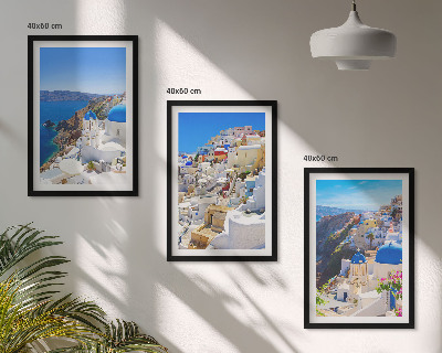 Lot de 3 tableaux pour salon Architecture paysagère Oia Santorini