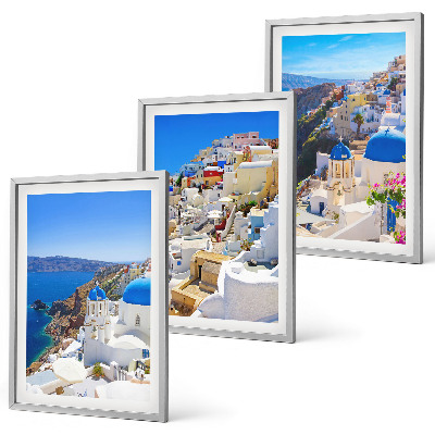 Lot de 3 tableaux pour salon Architecture paysagère Oia Santorini