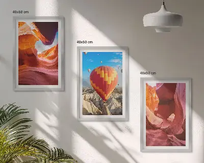 Cadre photo mural représentant des gorges du désert vues en montgolfière