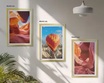 Cadre photo mural représentant des gorges du désert vues en montgolfière