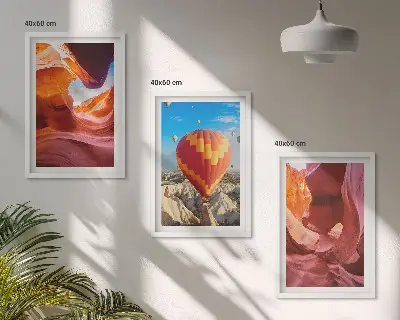 Cadre photo mural représentant des gorges du désert vues en montgolfière