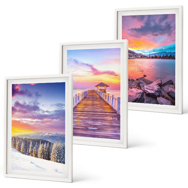 Cadre photo mural Paysage de lac de montagne en hiver