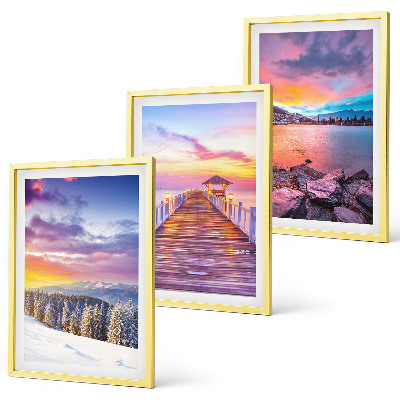 Cadre photo mural Paysage de lac de montagne en hiver