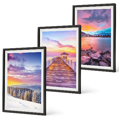 Cadre photo mural Paysage de lac de montagne en hiver