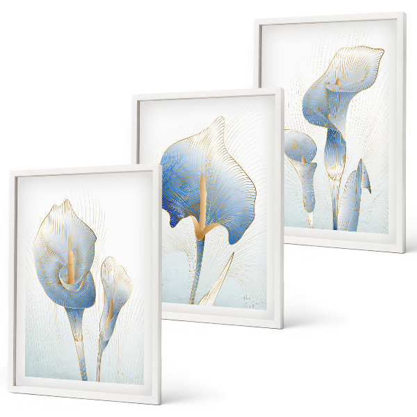 Cadre photo mural Fleurs bleues en arrière-plan