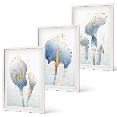 Cadre photo mural Fleurs bleues en arrière-plan
