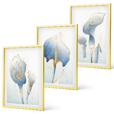 Cadre photo mural Fleurs bleues en arrière-plan