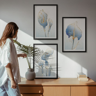 Cadre photo mural Fleurs bleues en arrière-plan